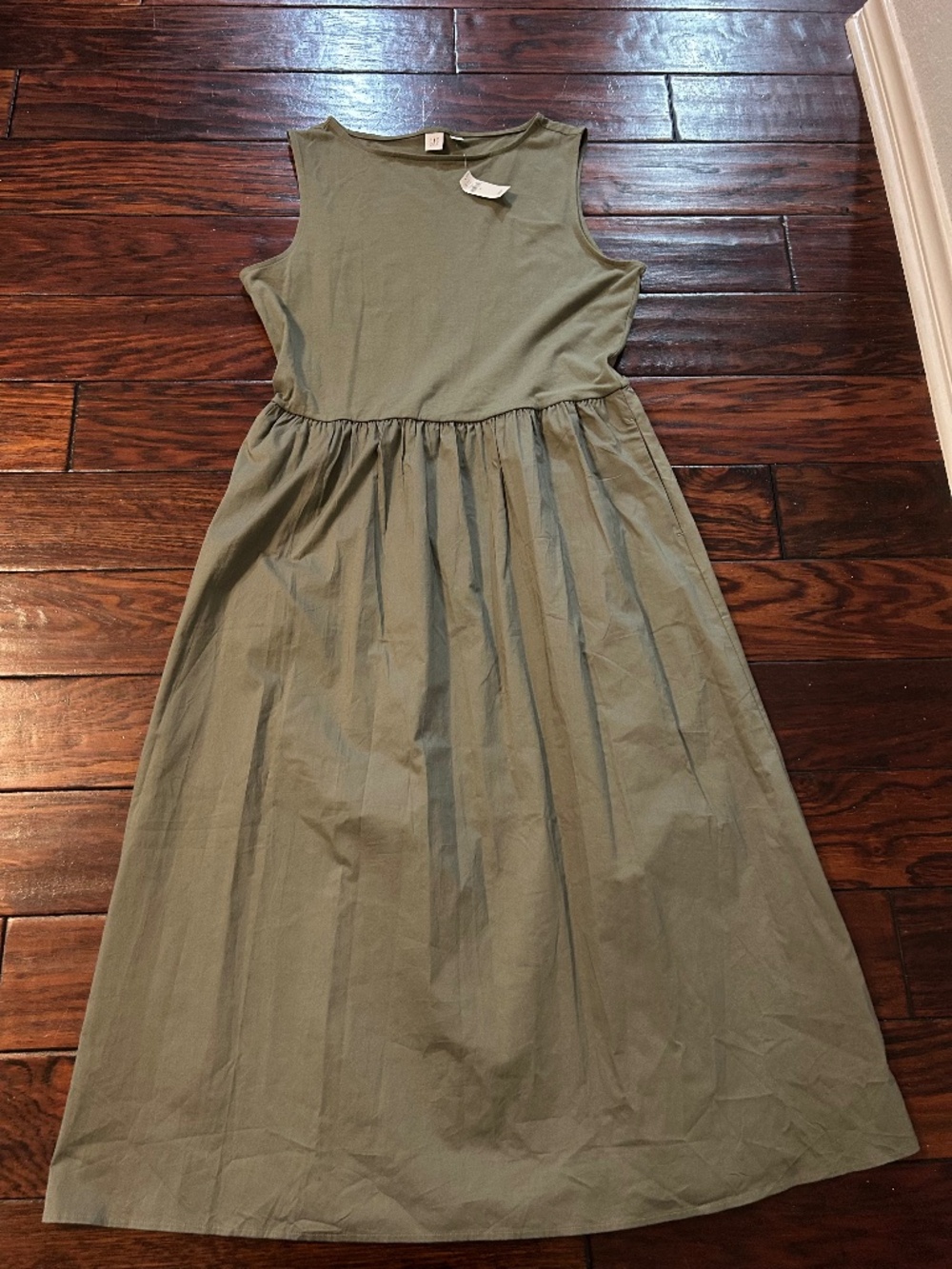 Boatneck Cotton Midi Sleeveless Dress NEW with pockets Sz XL from Gap